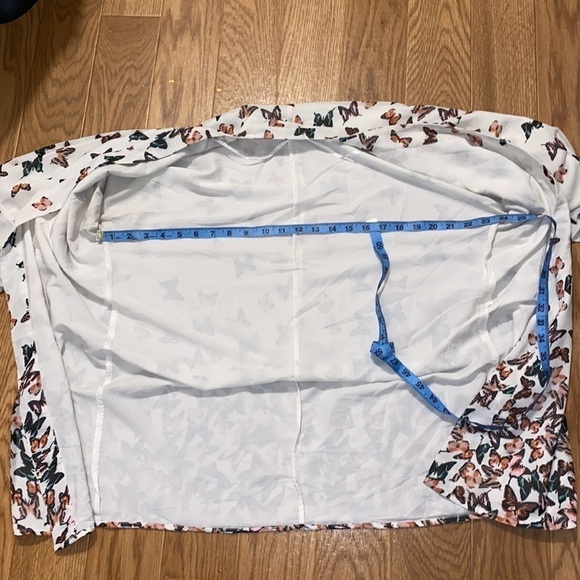 VERO Moda Women's White  Butterfly Mid Sleeve 3/4 Kimono/Cardigan (Size Small) - Picture 3 of 7